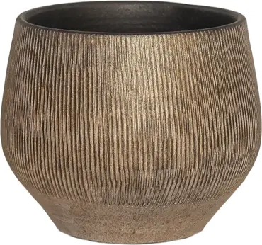 Pot hamar d18h16cm zwart/goud