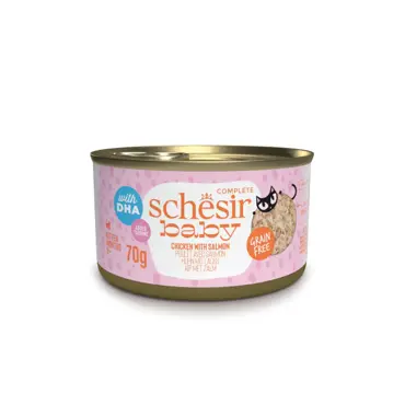 Schesir baby kip en zalm bouillon 70g