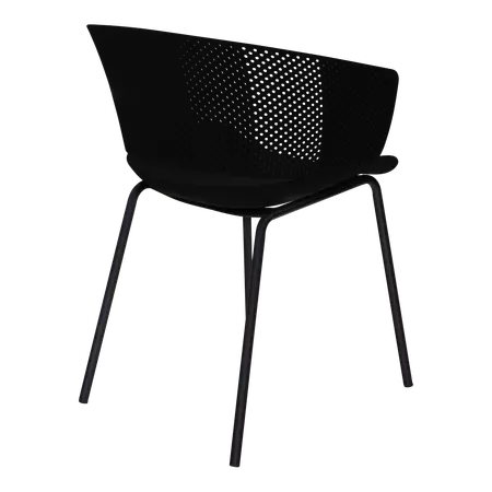 Stoel lille zwart zijaanzicht