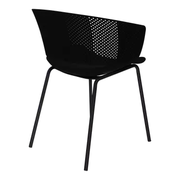 Stoel lille zwart zijaanzicht