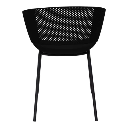 Stoel lille zwart achterkant