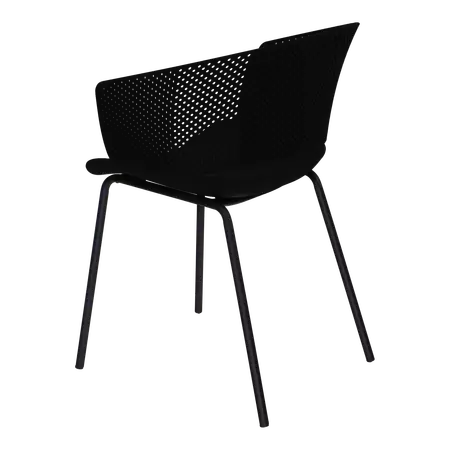Stoel lille zwart zijaanzicht