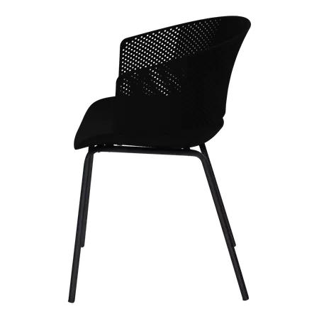 Stoel lille zwart zijkant