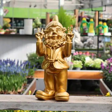 Stoobz kabouter peace goud 31cm - afbeelding 2