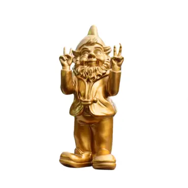 Stoobz kabouter peace goud 31cm - afbeelding 1