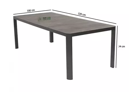 Dining Tuintafel Castilla Negro 220x100cm