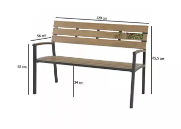 Tuinbank Arezzo metaal 120cm