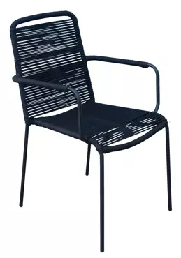 Tuinstoel Vita Luxor Dining Touw - Zwart