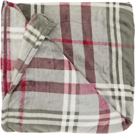 Unique Living plaid victor 200x150cm grijs/rood