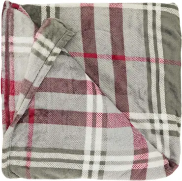 Unique Living plaid victor 200x150cm grijs/rood