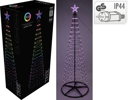 Verlichte boom | 550 LED | 3 meter | RGB zwart frame - afbeelding 1