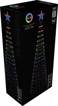 Verlichte boom | 550 LED | 3 meter | RGB zwart frame - afbeelding 2