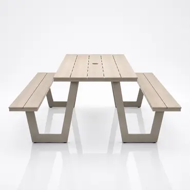 Vita Massa Rechthoekige picknicktafel - Taupe - afbeelding 1