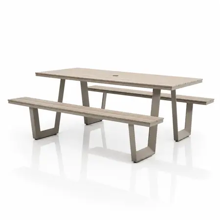 Vita Massa Rechthoekige picknicktafel - Taupe - afbeelding 2