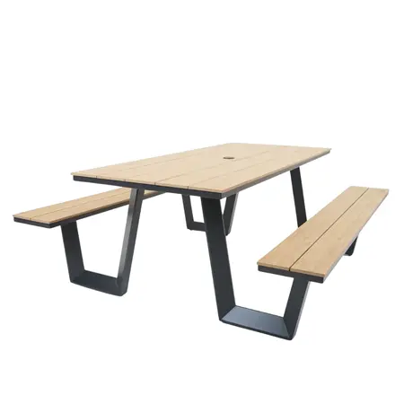 Vita Massa rechthoekige picknicktafel - zwart - afbeelding 2