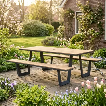 Vita Massa rechthoekige picknicktafel - zwart - afbeelding 2