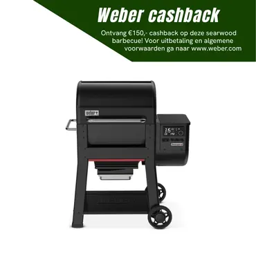 Weber houtskool barbecue searwood 600 24 pallet smoker zwart - afbeelding 1