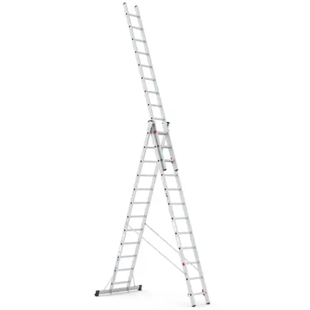Wixor Professionele Ladder Aluminium 3x12 - afbeelding 1