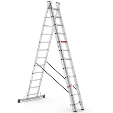 Wixor Professionele Ladder Aluminium 3x12 - afbeelding 2