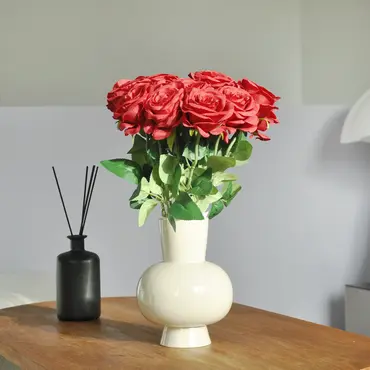 Zijden Boeket - 15 Rode Rozen - afbeelding 3