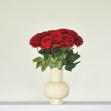 Zijden Boeket - 15 Rode Rozen - afbeelding 2