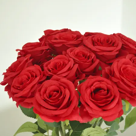 Zijden Boeket - 15 Rode Rozen - afbeelding 4