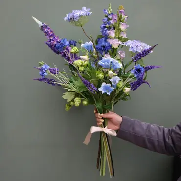 Zijden Kunstboeket Blauw Paars zonder vaas