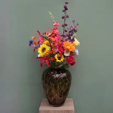 Zijden Kunstboeket Fel Bont Gekleurd