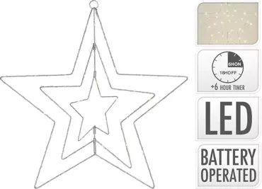 ZILVEREN STER 50 LED LICHTJES 60CM